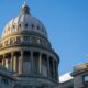 View of the dome of the Idaho State Capitol Building in Boise, Idaho.